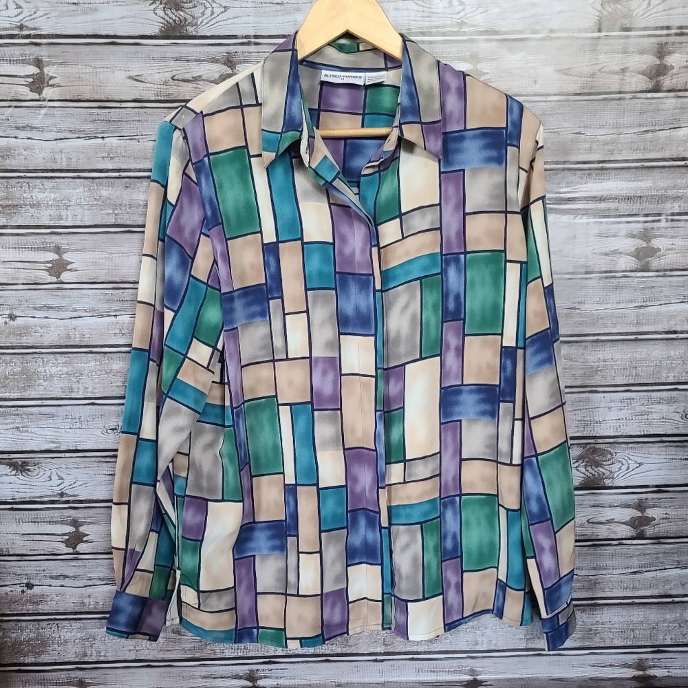 2 For $18 Vintage 80's Alfred Dunner Button Down Blouse size 14